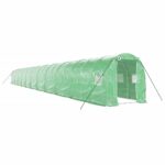 Rastlinjak z jeklenim ogrodjem zelen 44 m² 22x2x2 m - Image 2