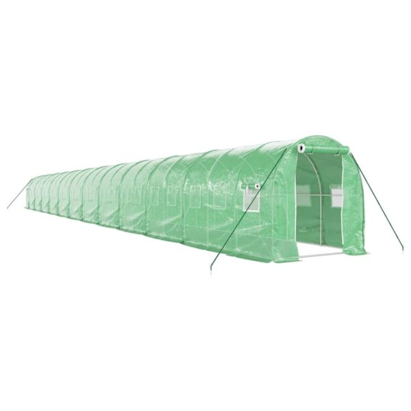 Rastlinjak z jeklenim ogrodjem zelen 48 m² 24x2x2 m - Image 2