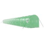 Rastlinjak z jeklenim ogrodjem zelen 48 m² 24x2x2 m - Image 3