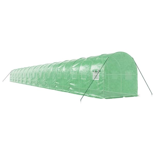 Rastlinjak z jeklenim ogrodjem zelen 48 m² 24x2x2 m - Image 3