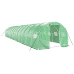 Rastlinjak z jeklenim ogrodjem zelen 42 m² 14x3x2 m - Image 2