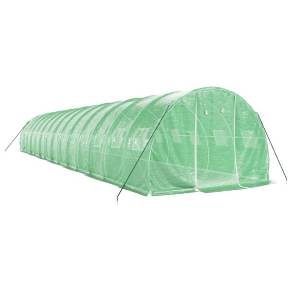 Rastlinjak z jeklenim ogrodjem zelen 42 m² 14x3x2 m - Image 3