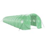 Rastlinjak z jeklenim ogrodjem zelen 48 m² 16x3x2 m - Image 2
