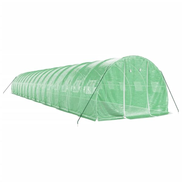 Rastlinjak z jeklenim ogrodjem zelen 48 m² 16x3x2 m - Image 3