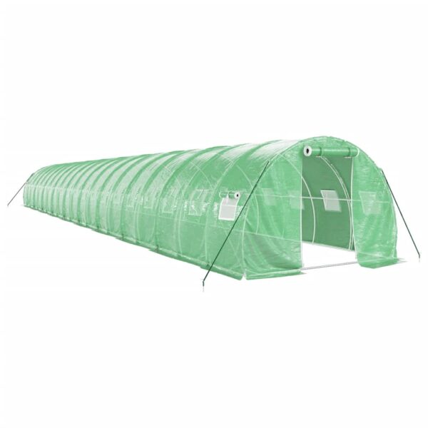 Rastlinjak z jeklenim ogrodjem zelen 60 m² 20x3x2 m - Image 2