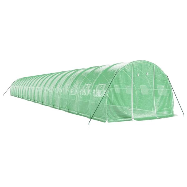 Rastlinjak z jeklenim ogrodjem zelen 60 m² 20x3x2 m - Image 3