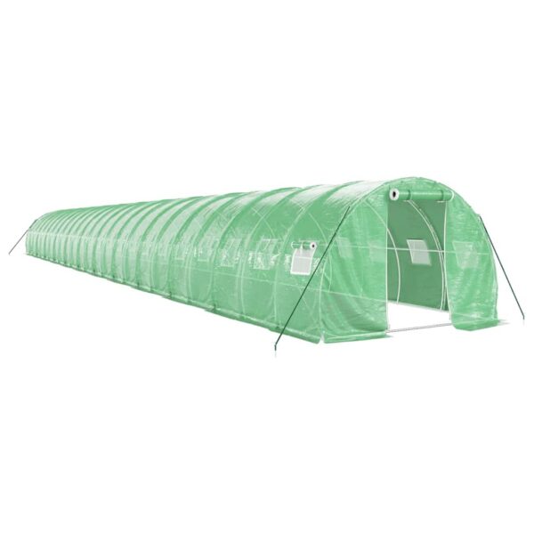 Rastlinjak z jeklenim ogrodjem zelen 72 m² 24x3x2 m - Image 2