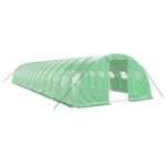 Rastlinjak z jeklenim ogrodjem zelen 56 m² 14x4x2 m - Image 2