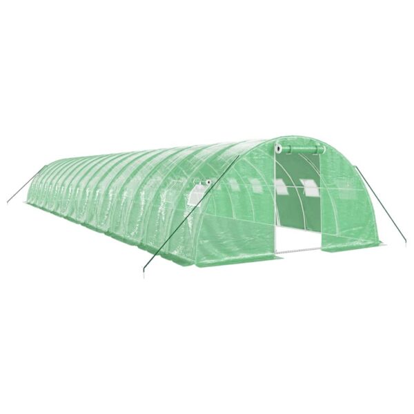 Rastlinjak z jeklenim ogrodjem zelen 64 m² 16x4x2 m - Image 2