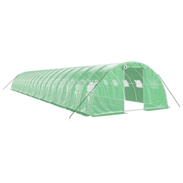 Rastlinjak z jeklenim ogrodjem zelen 72 m² 18x4x2 m - Image 2