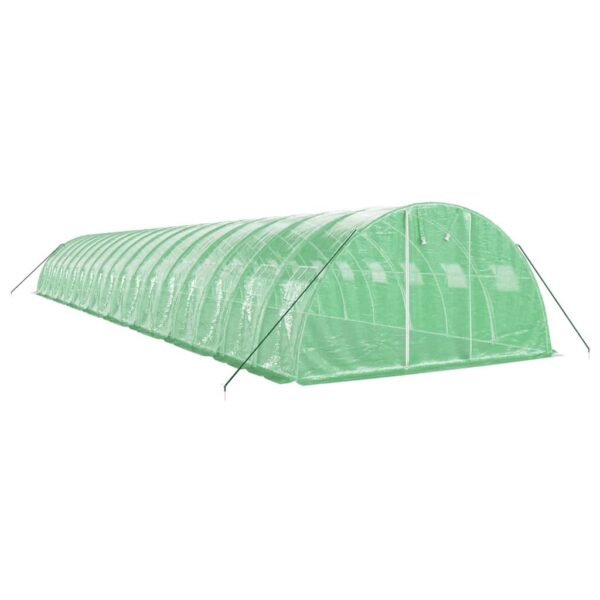 Rastlinjak z jeklenim ogrodjem zelen 72 m² 18x4x2 m - Image 3