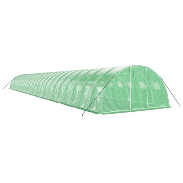 Rastlinjak z jeklenim ogrodjem zelen 96 m² 24x4x2 m - Image 3