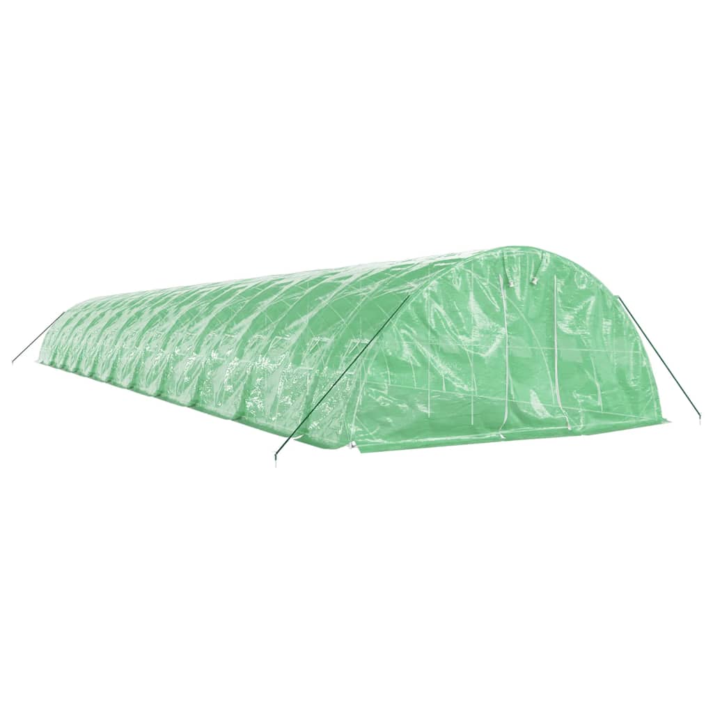 Rastlinjak z jeklenim ogrodjem zelen 110 m² 22x5x2,3 m - slika 3