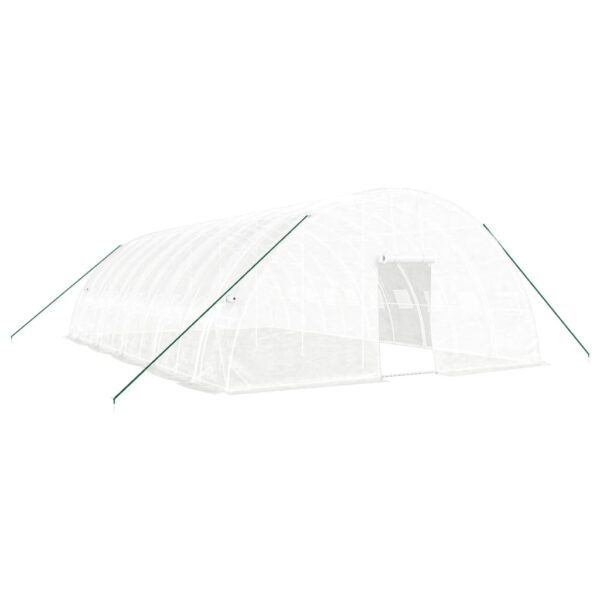 Rastlinjak z jeklenim okvirjem bel 60 m² 10x6x2,85 m - Image 2