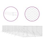 Zunanja pasja ograda srebrna 4x16x2 m pocinkano jeklo - Image 2