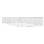 Zunanji pasji boks srebrn 6x14x2 m pocinkano jeklo - Image 3
