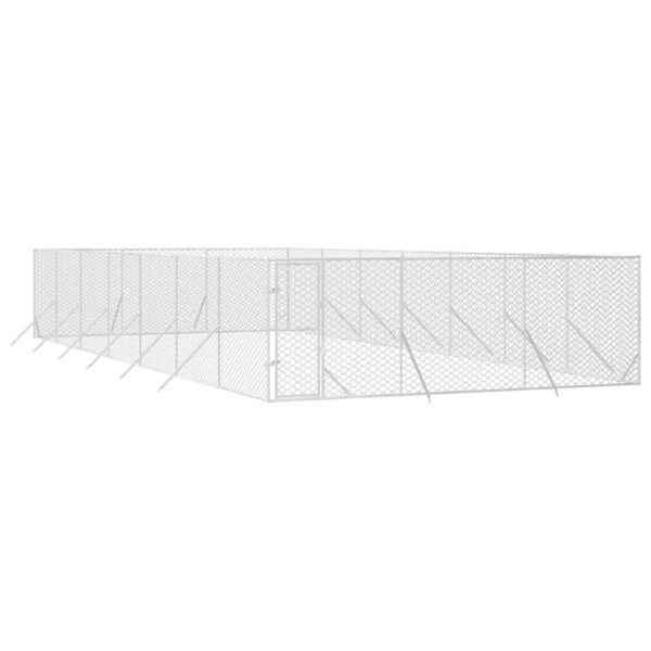 Zunanji pasji boks srebrn 6x14x2 m pocinkano jeklo - Image 3
