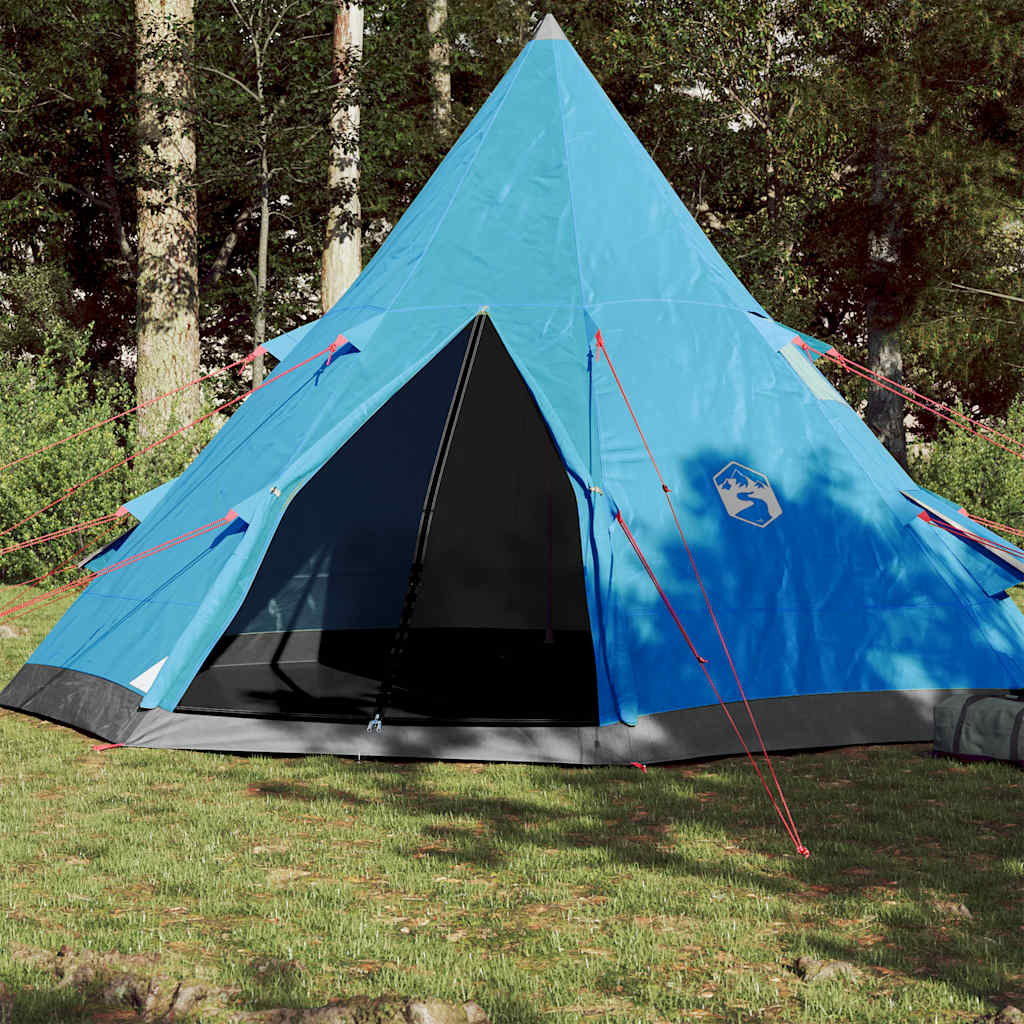 Šotor za kampiranje tipi za 4 osebe moder vodoodporen