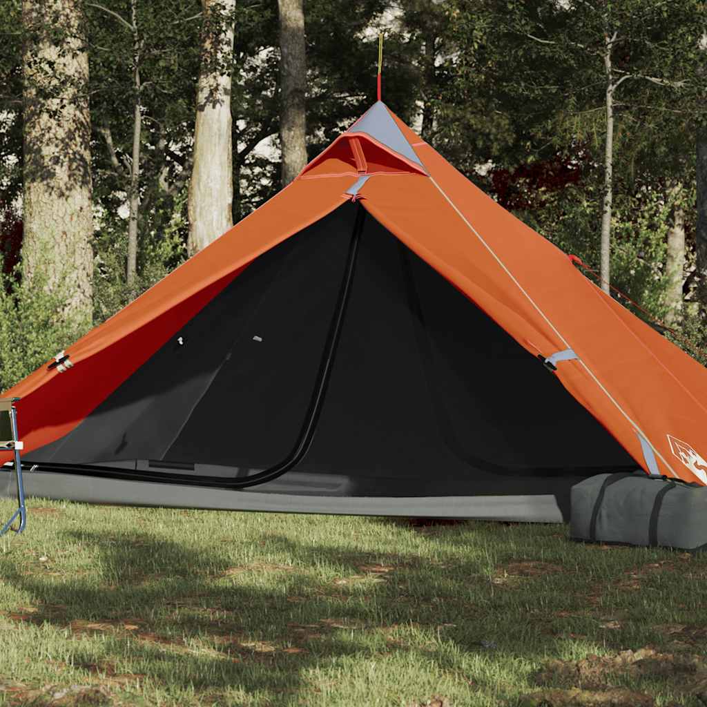 Šotor za kampiranje tipi za 1 osebo oranžen vodoodporen