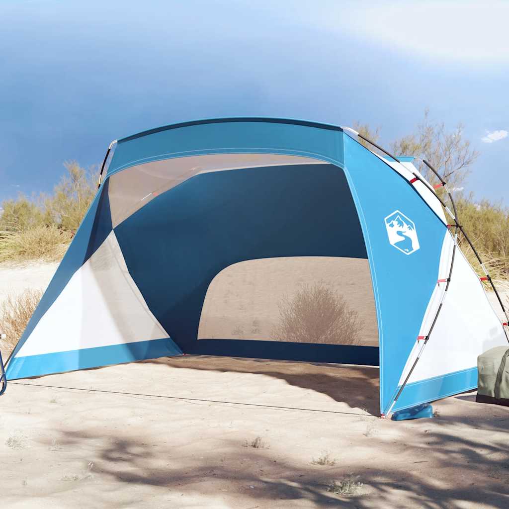 Šotor za na plažo moder 274x178x170/148 cm 185T poliester