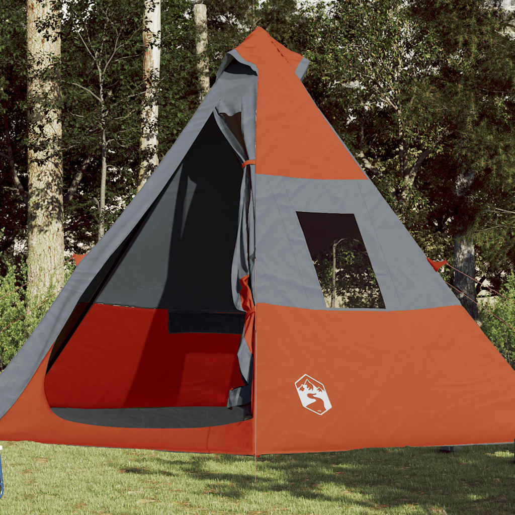 Šotor za kampiranje tipi za 7 oseb oranžen vodoodporen