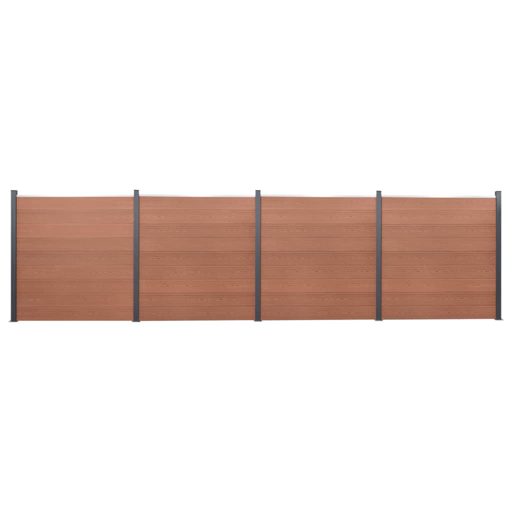 Komplet ograjnih panelov rjav 699×186 WPC