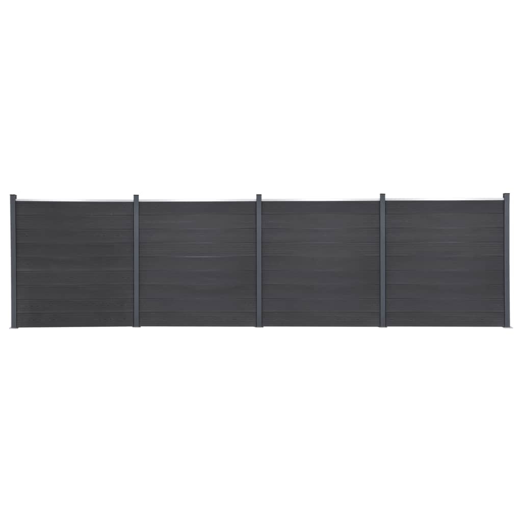Komplet ograjnih panelov siv 699×186 WPC