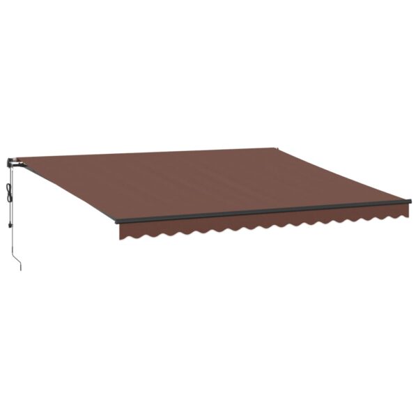 Avtomatsko zložljiva tenda z LED rjava 450x350 cm - Image 2