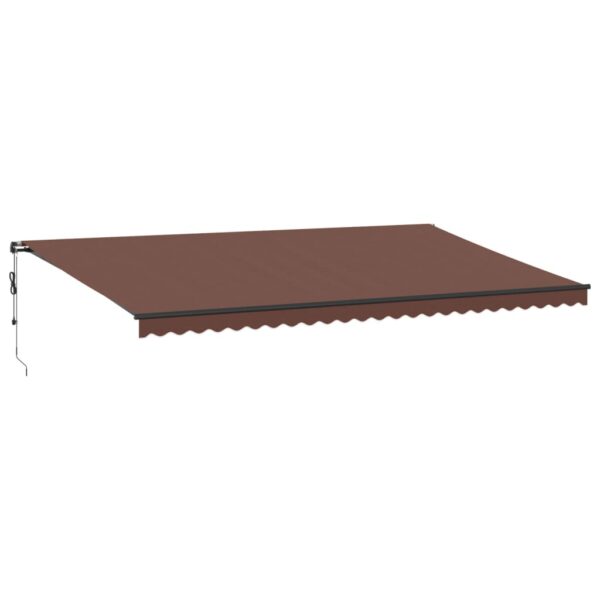 Avtomatsko zložljiva tenda z LED rjava 600x350 cm - Image 2