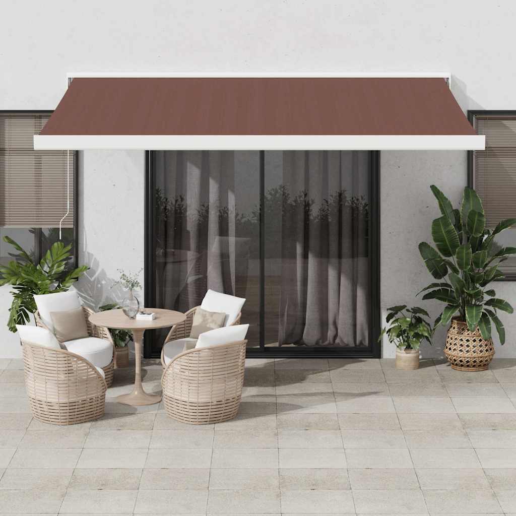 Ročno zložljiva tenda rjava 400×300 cm