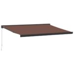 Ročno zložljiva tenda rjava 450x300 cm - Image 2