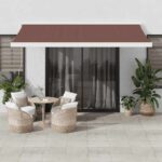 Avtomatsko zložljiva tenda rjava 450x300 cm