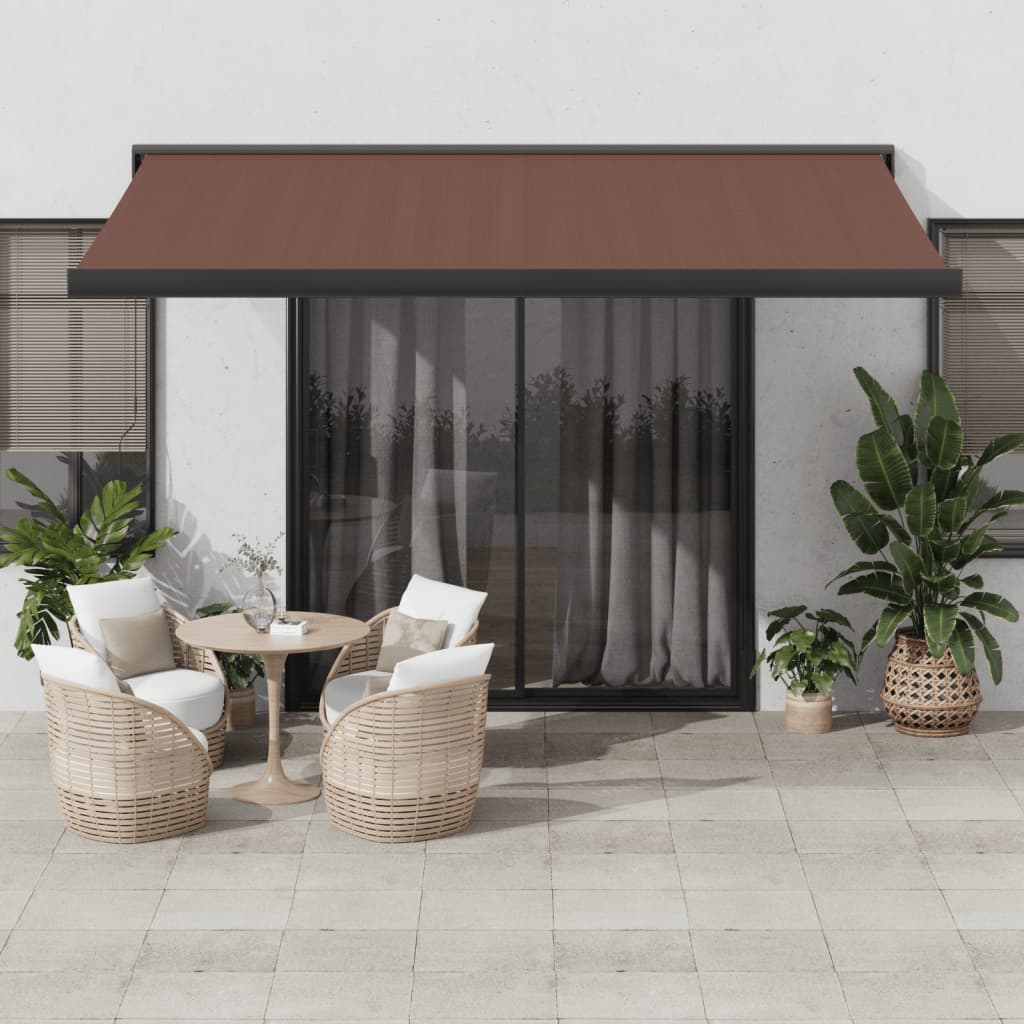 Avtomatsko zložljiva tenda rjava 450×300 cm
