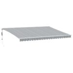 Avtomatsko zložljiva tenda z LED antracit in bela 500x300 cm - Image 2