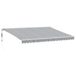 Avtomatsko zložljiva tenda z LED antracit in bela 450x350 cm - Image 2