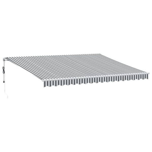 Avtomatsko zložljiva tenda z LED antracit in bela 450x350 cm - Image 2