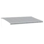 Ročno zložljiva tenda antracit in bela 600x350 cm - Image 2