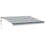 Avtomatsko zložljiva tenda z LED antracit in bela 450x350 cm - Image 2