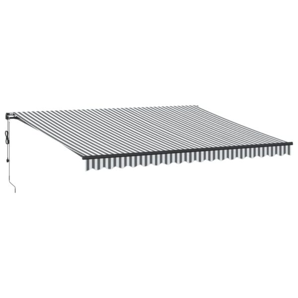 Avtomatsko zložljiva tenda z LED antracit in bela 450x350 cm - Image 2