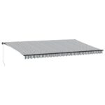 Ročno zložljiva tenda antracit in bela 600x350 cm - Image 2