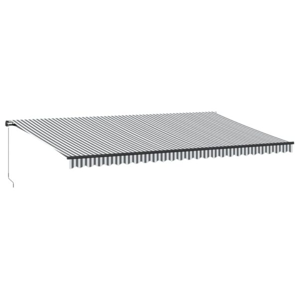 Ročno zložljiva tenda antracit in bela 600x350 cm - Image 2
