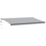 Avtomatsko zložljiva tenda z LED antracit in bela 600x350 cm - Image 2
