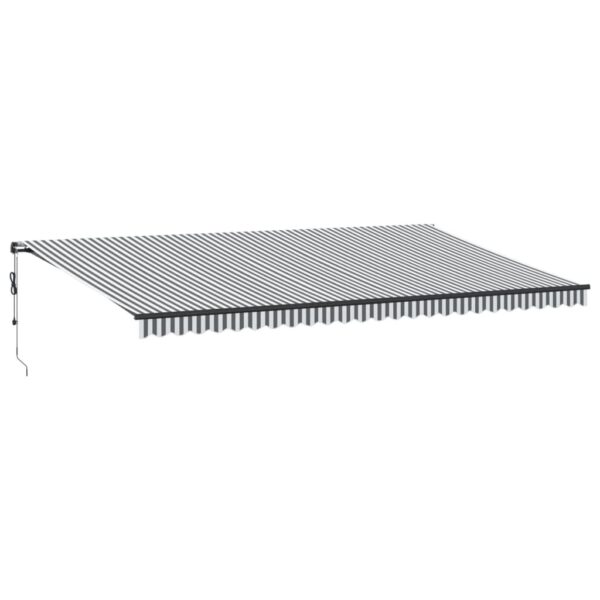 Avtomatsko zložljiva tenda z LED antracit in bela 600x350 cm - Image 2