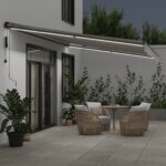 Avtomatsko zložljiva tenda z LED antracit in bela 600x350 cm - Image 3