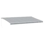 Ročno zložljiva tenda antracit in bela 600x300 cm - Image 2