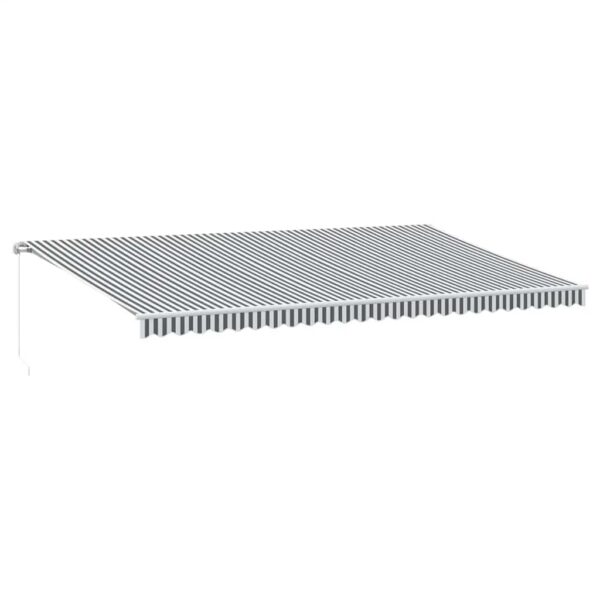 Ročno zložljiva tenda antracit in bela 600x300 cm - Image 2