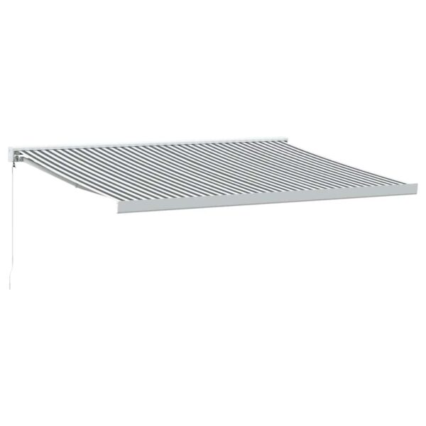 Zložljiva tenda antracit in bela 4x3 m blago in aluminij - Image 2