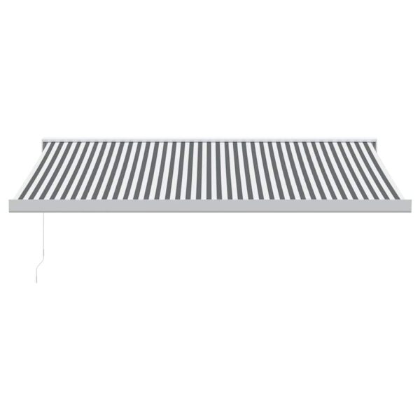 Zložljiva tenda antracit in bela 4x3 m blago in aluminij - Image 3