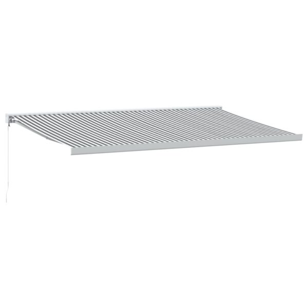 Zložljiva tenda antracit in bela 5x3 m blago in aluminij - Image 2