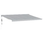 Zložljiva tenda antracit in bela 4x3 m blago in aluminij - Image 2